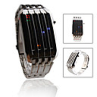 Anchoret Silvery Band Multi-Color LED Wrist Watch