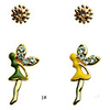 Angel Alloy Zircon Acrylic Earring Sets(4 PCS)