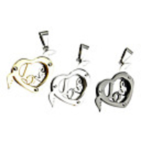 Angel Love Double Heart Titanium Steel Necklace