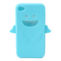 Angel Protective Silica Gel Case for iPhone4 - Light Blue