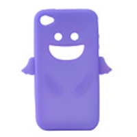 Angel Protective Silica Gel Case for iPhone4 - Purple