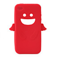 Angel Protective Silica Gel Case for iPhone4 - Red
