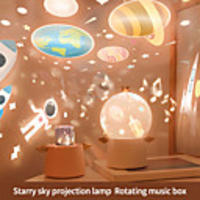 Angel Rotating LED Projector Lamp Night Light Kids Musical Box Gift Projection Light Starry Music Box Night Light Christmas Decorations gift