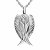 angel wing cremation necklace for ashes stainless steel urn pendant ashes holder memorial jewelry-i