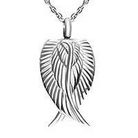 angel wing cremation necklace for ashes stainless steel urn pendant ashes holder memorial jewelry-i