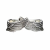 angel wing ring vintage gold silver women men feather wing ring (silver,  9)