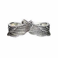 angel wing ring vintage gold silver women men feather wing ring (silver,  9)