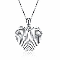 angel wings necklace 925 sterling silver guardian angel wings pendant necklace for women jewelry gifts