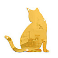 Animal Cat Wall Stickers Mirror Wall Stickers Decorative Wall Stickers,  Acrylic Home Decoration Wall Decal Wall Decoration 1pc