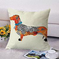 Animal Dog Double Side Cushion Cover 1PC Soft Decorative Square Throw Pillow Cover Cushion Case Pillowcase for Sofa Bedroom Livingroom Outdoor Superior Quality Machine Washable Outdoor Cushion for Sofa Couch Bed Chair miniinthebox