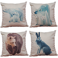Animal Geometric Double Side Cushion Cover 4PC Soft Decorative Square Throw Pillow Cover Cushion Case Pillowcase for Bedroom Livingroom Superior Quality Machine Washable Indoor Cushion for Sofa Couch Bed Chair miniinthebox