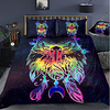 Animal Series Colorful 3-Piece Duvet Cover Set Hotel Bedding Sets Comforter Cover with Soft Lightweight Microfiber For Holiday Decoration(Include 1 Duvet Cover and 1or 2 Pillowcases)