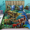Animal Series Dinosaur Print 3-Piece Duvet Cover Set Hotel Bedding Sets Comforter Cover with Soft Lightweight Microfiber For Holiday Decoration(Include 1 Duvet Cover and 1or 2 Pillowcases)
