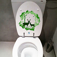 Animals Cartoon Wall Stickers Kids Room Kindergarten Toilet Removable Pre-pasted PVC Home Decoration Wall Decal 1pc miniinthebox