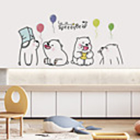 Animals Wall Stickers Cute Bear Wall Stickers Decorative Wall Stickers PVC Home Decoration Wall Decal Wall Decoration 1pc