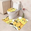 Anime Pikachu Digital Printing Flannel Toilet Cushion Three-piece Toilet Bathroom Non-slip Absorbent