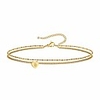 ankle bracelets for women heart initial anklet,  cute summer gold chain letter anklet beach jewelry gifts for wife girlfriend daughter (hlab41-b)