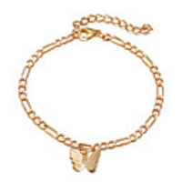 Anklet Vintage European Unisex Body Jewelry For Halloween Street Alloy Butterfly Gold