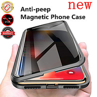 Anti-peep Magnetic Case with Screen Protector For Samsung Galaxy S21 S20 Plus Ultra S10 S9 S8 Plus Note 10 Plus 9 8 A70 A50 Privacy Metal Double Sided Case 360 Protection Glass miniinthebox