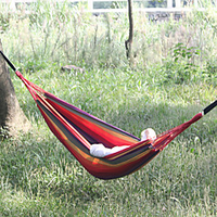 Anti-rollover Color Striped Canvas Hammock Outdoor Camping Leisure Hammock Single Hammock miniinthebox