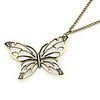 Antique Copper Hollow-Out Butterfly Necklace