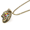 Antique Copper Hollow-Out Skeleton Head Alloy Necklace