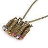 Antique Copper Venice Castle Zircon Necklace