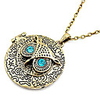 Antique Copper Vintage Owl Zircon Necklace