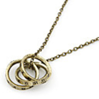 Antique Copper Vintage Rings Necklace
