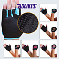 AOLIKES Workout Gloves Weight Lifting Gloves 2 pcs Sports Silica Gel Lycra Gym Workout Training Bodybuilding Anti Slip Durable Full Palm Protection Extra Grip Breathable Padded For Men Women