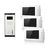 Apartment One to Three Video Door Phone Intercom Doorbell Camera 7 Inch LCD Display Monitor for Three Family Camera 700TVLine CMOS 3.6mm Lens Hands-free