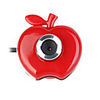 Apple Shaped 300K Pixel USB Webcam (Red)