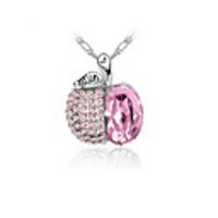 Apple Shaped Crystal Necklace (Assorted Colors)