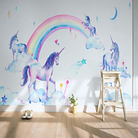 Art Deco Custom Self Adhesive Mural Wallpaper Children Cartoon Tianma Suitable For Bedroom Living Room Coffee Shop Restaurant Hotel Wall Decoration Art