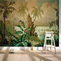 Art Deco Custom Self Adhesive Mural Wallpaper Nostalgic Landscape Suitable For Bedroom Living Room Cafe Restaurant Hotel Wall Decoration Art