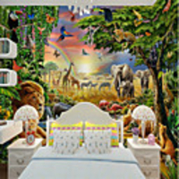 Art Deco Pattern 3D Home Decoration Classic Modern Wall Covering,  Canvas Material Adhesive required Mural,  Room Wallcovering