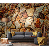Art Deco Pattern Stone Home Decoration Classic Modern Wall Covering,  Canvas Material Adhesive required Wallpaper Mural Wall Cloth,  Room Wallcovering