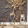 Art Deco Tile Pattern Home Decoration Classic Modern Wall Covering,  Canvas Material Adhesive required Wallpaper Mural Wall Cloth,  Room Wallcovering