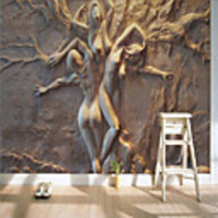 Art Deco Tile Pattern Home Decoration Classic Modern Wall Covering,  Canvas Material Adhesive required Wallpaper Mural Wall Cloth,  Room Wallcovering