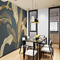 Art Deco Tile Pattern Home Decoration Classic Modern Wall Covering,  Canvas Material Adhesive required Wallpaper Mural Wall Cloth,  Room Wallcovering