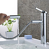 Art Deco/Retro Centerset Pullout Spray Rotatable Ceramic Valve Single Handle One Hole Chrome,  Bathroom Sink Faucet