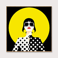 Art-Framed Pop Cartoon Canvas Printing Modern Fashion Models PS Oil Painting Wall Art Suitable for Living Room Decoration Ready To Hang 1 Piece