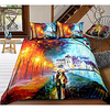 art street print 3-piece duvet cover set hotel bedding sets comforter cover with soft lightweight microfiber,  include 1 duvet cover,  2 pillowcases for double/queen/king(1 pillowcase for twin/single)