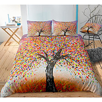 art tree print 3-piece duvet cover set hotel bedding sets comforter cover with soft lightweight microfiber,  include 1 duvet cover,  2 pillowcases for double/queen/king(1 pillowcase for twin/single)