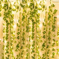 Artificial Plants LED String Light 2M Creeper Green Leaf Home Wedding Outdoor Ivy Vine Decoration Lamp DIY Hanging Garden Patio Yard (without Battery) miniinthebox