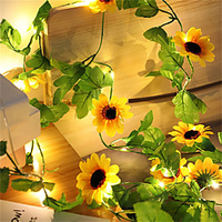Artificial Sunflower LED String Light Ivy Vine 2.2m 20Leds for Home Wedding Party Bedroom Decor Lamp DIY Hanging Lighting 2pcs 1pc Set miniinthebox