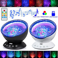 AS124E3 Coquimbo Ocean Wave Projector LED Night Light Built In Music Player Remote Control 7 Light Cosmos Star Luminaria For Kid Bedroom Décor miniinthebox