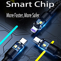ASLING Multi USB Charging Cable 3A 3 in 1 Fast Charger Cord Connector with iP/Type C/Micro USB Port Adapter miniinthebox