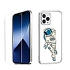 Astronaut Case For iPhone 12 iPhone 11 iPhone 12 Pro Max Unique Design Protective Case with Screen Protector Shockproof Back Cover TPU