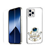 Astronaut Case For iPhone 12 iPhone 11 iPhone 12 Pro Max Unique Design Protective Case with Screen Protector Shockproof Back Cover TPU